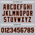 Custom Gray Black-Orange Bomber Full-Snap Varsity Faux Leather Letterman Jacket