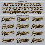 Custom Gray Black-Old Gold Bomber Full-Snap Varsity Faux Leather Letterman Jacket