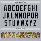 Custom Gray Old Gold-Black Bomber Full-Snap Varsity Faux Leather Letterman Jacket