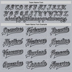 Custom Gray Gray-Black Bomber Full-Snap Varsity Faux Leather Letterman Jacket