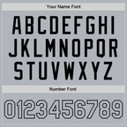 Custom Gray Gray-Black Bomber Full-Snap Varsity Faux Leather Letterman Jacket