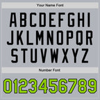 Custom Gray Neon Green-Black Bomber Full-Snap Varsity Faux Leather Letterman Jacket