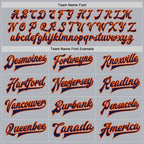 Custom Gray Navy-Orange Bomber Full-Snap Varsity Faux Leather Letterman Jacket