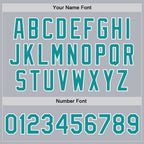 Custom Gray Teal-White Bomber Full-Snap Varsity Faux Leather Letterman Jacket