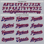 Custom Gray Royal-Red Bomber Full-Snap Varsity Faux Leather Letterman Jacket