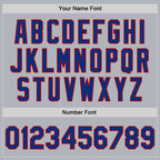 Custom Gray Royal-Red Bomber Full-Snap Varsity Faux Leather Letterman Jacket