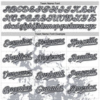 Custom White Black-Gray Splash Art 3D Pattern Design Bomber Full-Snap Varsity Letterman Hoodie Jacket