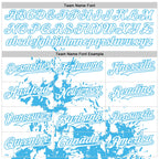 Custom White Sky Blue Black-Pink Splash Art 3D Pattern Design Bomber Full-Snap Varsity Letterman Hoodie Jacket