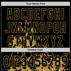 Custom Black Old Gold Splash Art 3D Pattern Design Bomber Full-Snap Varsity Letterman Hoodie Jacket