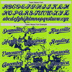 Custom Neon Green Navy-Gray Splash Art 3D Pattern Design Bomber Full-Snap Varsity Letterman Hoodie Jacket