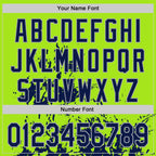 Custom Neon Green Navy-Gray Splash Art 3D Pattern Design Bomber Full-Snap Varsity Letterman Hoodie Jacket