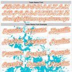 Custom White Lakes Blue-Orange Splash Art 3D Pattern Design Bomber Full-Snap Varsity Letterman Hoodie Jacket