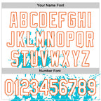 Custom White Lakes Blue-Orange Splash Art 3D Pattern Design Bomber Full-Snap Varsity Letterman Hoodie Jacket