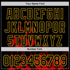 Custom Black Red-Yellow Splash Art 3D Pattern Design Bomber Full-Snap Varsity Letterman Hoodie Jacket