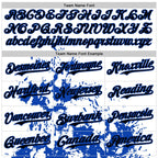 Custom White Thunder Blue-Black Splash Art 3D Pattern Design Bomber Full-Snap Varsity Letterman Hoodie Jacket