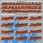Custom Gray Orange Powder Blue-Black Splash Art 3D Pattern Design Bomber Full-Snap Varsity Letterman Hoodie Jacket