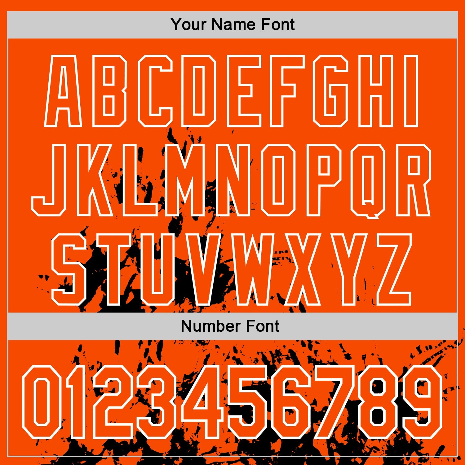 Custom Orange Black-White Splash Art 3D Pattern Design Bomber Full-Snap Varsity Letterman Hoodie Jacket