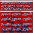 Custom Red Navy-White Splash Art 3D Pattern Design Bomber Full-Snap Varsity Letterman Hoodie Jacket