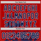 Custom Red Navy-White Splash Art 3D Pattern Design Bomber Full-Snap Varsity Letterman Hoodie Jacket