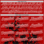 Custom Red Black-White Splash Art 3D Pattern Design Bomber Full-Snap Varsity Letterman Hoodie Jacket