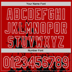 Custom Red Black-White Splash Art 3D Pattern Design Bomber Full-Snap Varsity Letterman Hoodie Jacket