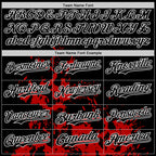 Custom Black Red-White Splash Art 3D Pattern Design Bomber Full-Snap Varsity Letterman Hoodie Jacket