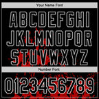 Custom Black Red-White Splash Art 3D Pattern Design Bomber Full-Snap Varsity Letterman Hoodie Jacket