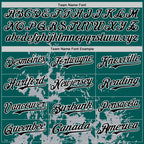 Custom Midnight Green Black Gray-White Splash Art 3D Pattern Design Bomber Full-Snap Varsity Letterman Hoodie Jacket