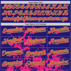 Custom Dark Purple Neon Green Hot Pink Black-White Splash Art 3D Pattern Design Bomber Full-Snap Varsity Letterman Hoodie Jacket