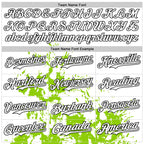 Custom White Neon Green-Black Splash Art 3D Pattern Design Bomber Full-Snap Varsity Letterman Hoodie Jacket