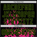 Custom Black Hot Pink Neon Green-White Splash Art 3D Pattern Design Bomber Full-Snap Varsity Letterman Hoodie Jacket