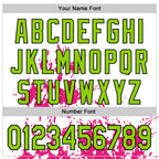 Custom White Neon Green Hot Pink-Black Splash Art 3D Pattern Design Bomber Full-Snap Varsity Letterman Hoodie Jacket