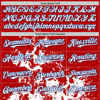 Custom Red Royal Black-White Splash Art 3D Pattern Design Bomber Full-Snap Varsity Letterman Hoodie Jacket