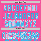 Custom Pink Sky Blue Black-White Splash Art 3D Pattern Design Bomber Full-Snap Varsity Letterman Hoodie Jacket