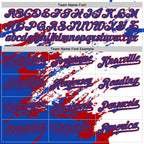 Custom White Thunder Blue-Red Splash Art 3D Pattern Design Bomber Full-Snap Varsity Letterman Hoodie Jacket