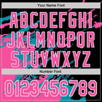 Custom Black Pink Teal-White Splash Art 3D Pattern Design Bomber Full-Snap Varsity Letterman Hoodie Jacket