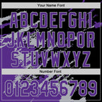 Custom Black Purple-Gray Splash Art 3D Pattern Design Bomber Full-Snap Varsity Letterman Hoodie Jacket