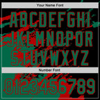 Custom Black Kelly Green-Red Splash Art 3D Pattern Design Bomber Full-Snap Varsity Letterman Hoodie Jacket