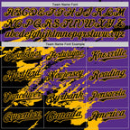 Custom Purple Black-Gold Splash Art 3D Pattern Design Bomber Full-Snap Varsity Letterman Hoodie Jacket