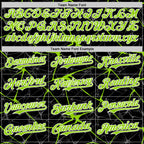 Custom Black Neon Green-White Abstract Network 3D Pattern Design Bomber Full-Snap Varsity Letterman Hoodie Jacket