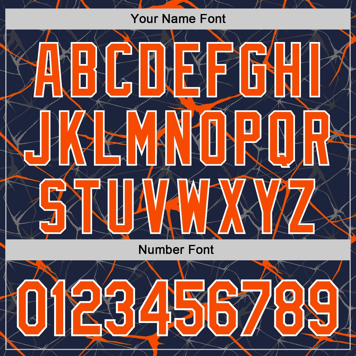 Custom Navy Orange-White Abstract Network 3D Pattern Design Bomber Full-Snap Varsity Letterman Hoodie Jacket