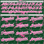 Custom Green Pink-White Abstract Network 3D Pattern Design Bomber Full-Snap Varsity Letterman Hoodie Jacket