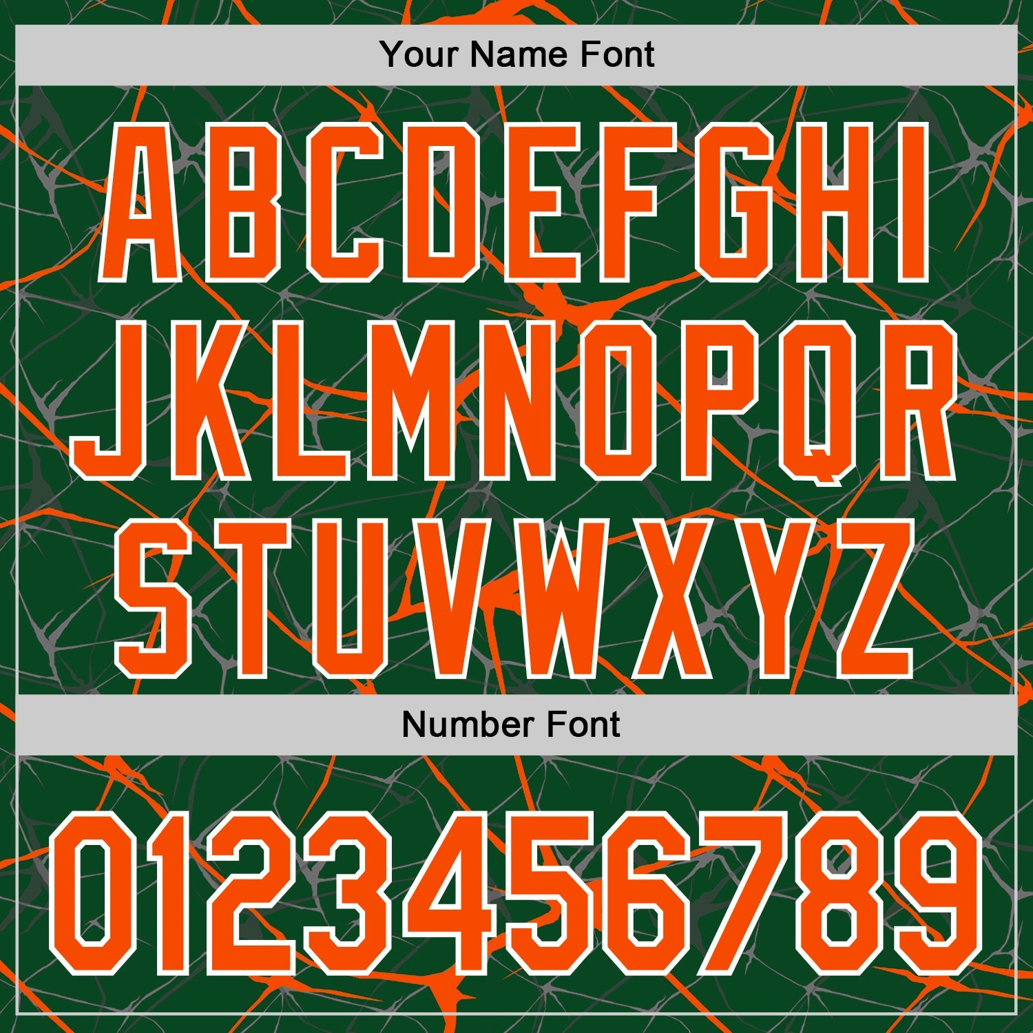 Custom Green Orange-White Abstract Network 3D Pattern Design Bomber Full-Snap Varsity Letterman Hoodie Jacket