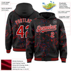 Custom Black Red Royal-White Fragment 3D Pattern Design Bomber Full-Snap Varsity Letterman Hoodie Jacket