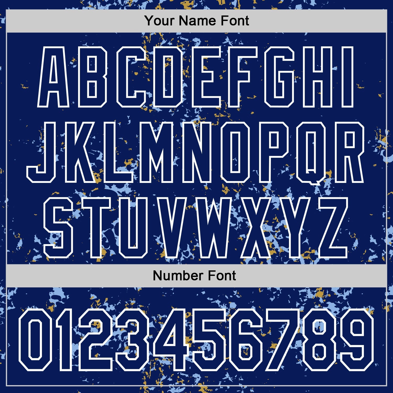 Custom Royal Light Blue Old Gold-White Fragment 3D Pattern Design Bomber Full-Snap Varsity Letterman Hoodie Jacket
