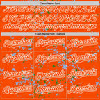 Custom Orange Light Blue Grass Green-White Fragment 3D Pattern Design Bomber Full-Snap Varsity Letterman Hoodie Jacket