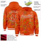 Custom Orange Neon Green Thunder Blue-White Fragment 3D Pattern Design Bomber Full-Snap Varsity Letterman Hoodie Jacket