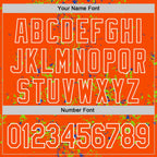Custom Orange Neon Green Thunder Blue-White Fragment 3D Pattern Design Bomber Full-Snap Varsity Letterman Hoodie Jacket