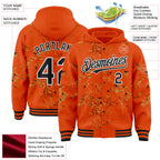 Custom Orange Black Old Gold-White Fragment 3D Pattern Design Bomber Full-Snap Varsity Letterman Hoodie Jacket