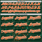 Custom Green Orange Kelly Green-White Fragment 3D Pattern Design Bomber Full-Snap Varsity Letterman Hoodie Jacket